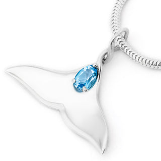 Angel of the Sea Sterling Silver Necklace with Blue Topaz by World Treasure Designs