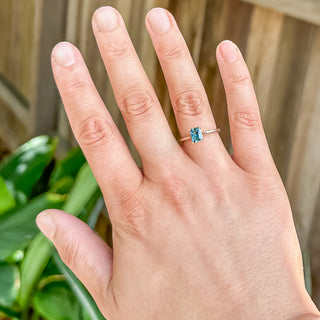 Australian Blue-Green Parti Sapphire Ring in Yellow Gold by World Treasure Designs