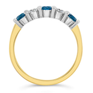 Australian Blue Sapphire Diamond Ring in Yellow and White Gold by World Treasure Designs