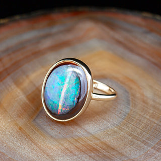 Australian Boulder Opal Ring in Yellow Gold by World Treasure Designs