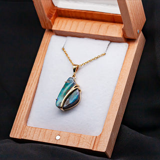 Australian Boulder Opal with Yellow Gold Accent in Yellow Gold by World Treasure Designs