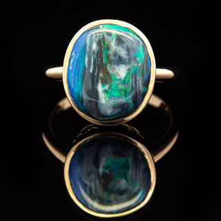 June | Australian Wood Fossil Opal Ring