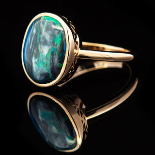 June | Australian Wood Fossil Opal Ring