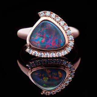 Scarlett | Rose Gold Mulicoloured Australian Opal Ring