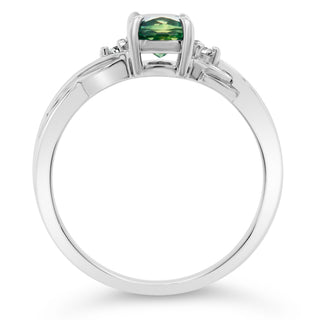Sapphire Ring with Australian Green Parti Sapphire in White Gold by World Treasure Designs