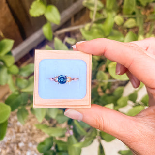 Australian Cushion Cut Sapphire Ring in Rose Gold by World Treasure Designs