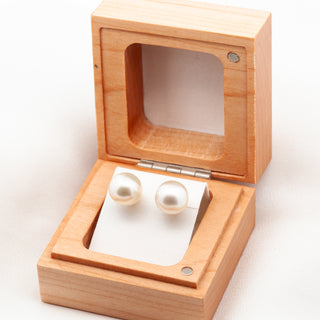 Petite Australian South Sea Pearl Studs in Yellow Gold by World Treasure Designs