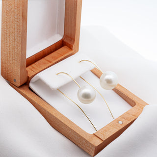 Australian South Sea Pearl Yellow Gold Hook Earrings by World Treasure Designs