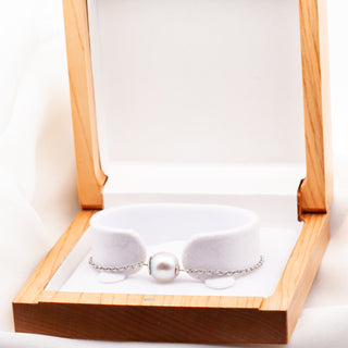 White Australian South Sea Pearl Bracelet in White Gold by World Treasure Designs