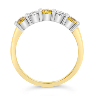 Australian Yellow Sapphire Diamond Ring in Yellow and White Gold by World Treasure Designs