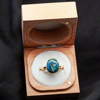 June | Australian Wood Fossil Opal Ring