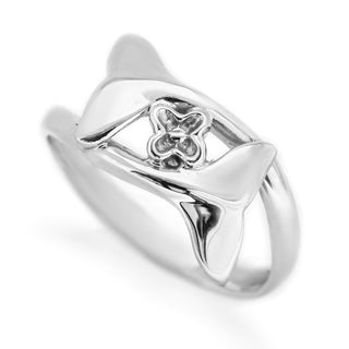 Sterling Silver Embrace and Protect Whale Fluke Ring by World Treasure Designs