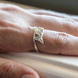 Sterling Silver Double Fluke Whale Tail Ring