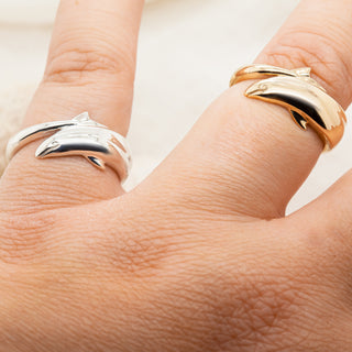 False Killer Whale Ring in Sterling Silver and Yellow Gold by World Treasure Designs