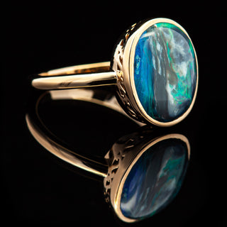June | Australian Wood Fossil Opal Ring