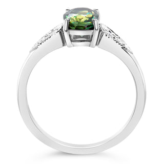 Green-Blue Parti Sapphire Ring in White Gold Australian Made by World Treasure Designs