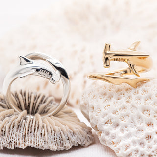 Hammerhead Shark Ring in Silver and Gold by World Treasure Designs