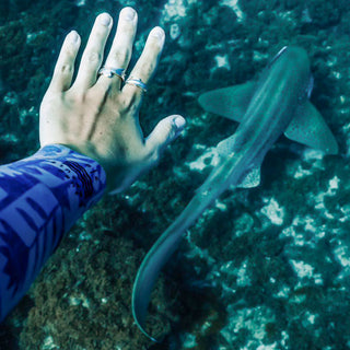 Leopard Shark with Leopard Shark Ring in Sterling Silver by World Treasure Designs