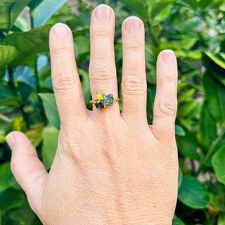 Australian Multi-Sapphire Cluster Ring in Yellow Gold by World Treasure Designs