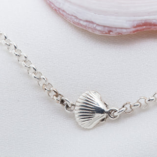 Ocean Charm Bracelet/Anklet Seashell in Sterling Silver by World Treasure Designs