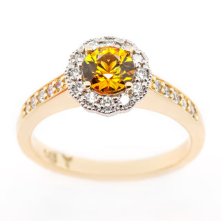 Charlotte | Australian Orange Sunrise Parti Sapphire Ring