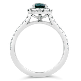 Pear Cut Australian Green Blue Parti Sapphire in White Gold by World Treasure Designs