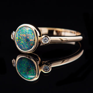 Poppy | Australian Pinfire Crystal Opal Ring
