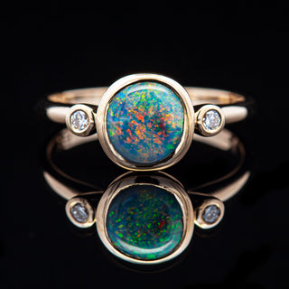 Poppy | Australian Pinfire Crystal Opal Ring