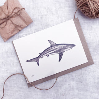 Reef Shark hand drawn on recycled paper by ELK Draws