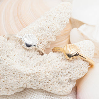 Seashell Ring in Sterling Silver and Yellow Gold by World Treasure Designs