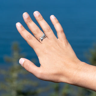 Whale Fluke Blue Sapphire Embrace and Protect Ring in Sterling Silver by World Treasure Designs