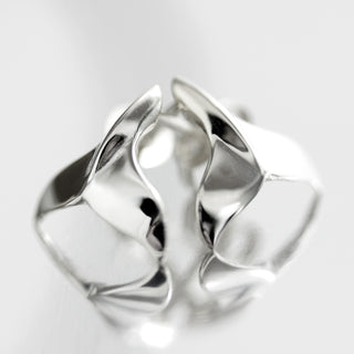 Silver Whale Tail Stud Earrings