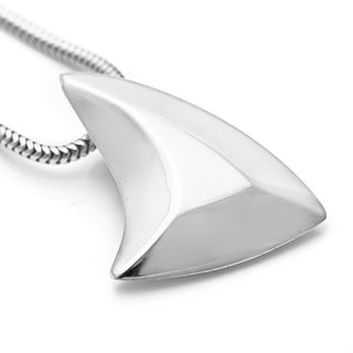 Anti-Finning Silver Shark Fin Necklace in Sterling Silver by World Treasure Designs