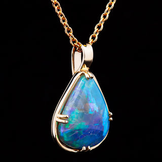 Thelma | Aqua-Purple-Blue Australian Crystal Opal Necklace