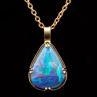Thelma | Aqua-Purple-Blue Australian Crystal Opal Necklace