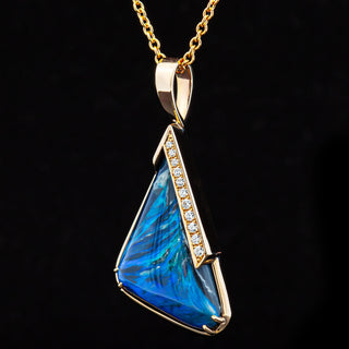 Amaya | Blue Australian Black Opal Necklace