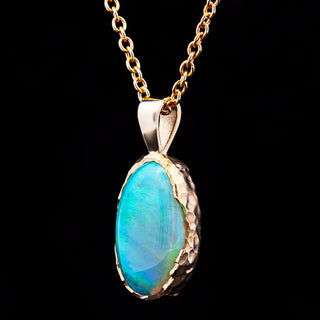 Astrid | Blue-Green Australian Crystal Opal Necklace