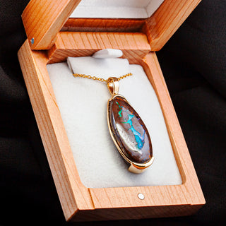 Lenah | Blue-Purple Australian Boulder Opal Necklace
