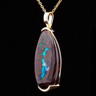 Lenah | Blue-Purple Australian Boulder Opal Necklace