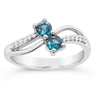 Australian Blue Sapphire Ring with Diamonds in White Gold by World Treasure Designs