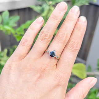 Australian Blue Sapphire Ring Artistic Design in Rose Gold by World Treasure Designs