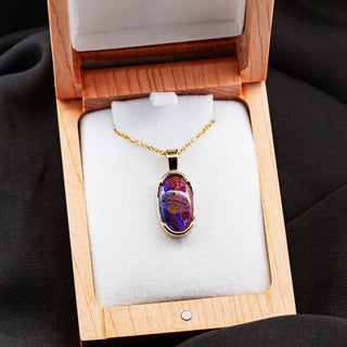 Holly | Purple Australian Boulder Opal Necklace