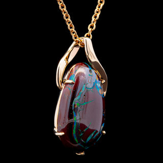Athena | Blue-Green Australian Boulder Opal Necklace