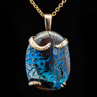 Darna | Blue Australian Boulder Opal Necklace