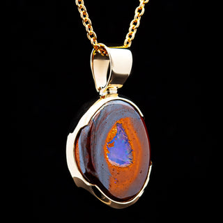 Holly | Purple Australian Yowah Nut Boulder Opal Necklace