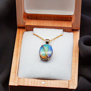 Layla | Multicoloured Australian Boulder Opal Necklace