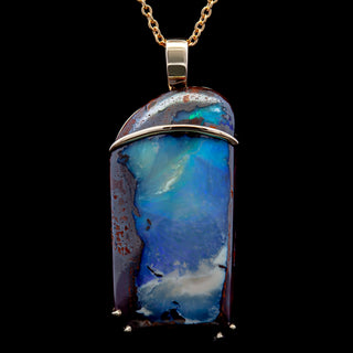 Nina | Blue Australian Boulder Opal Necklace