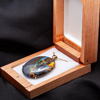Ilani | Blue-Green Australian Boulder Opal Necklace