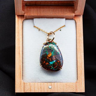 Yuni | Blue-Green Australian Boulder Opal Necklace
