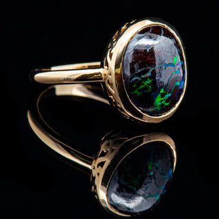Australian Boulder Opal Ring in Yellow Gold by World Treasure Designs